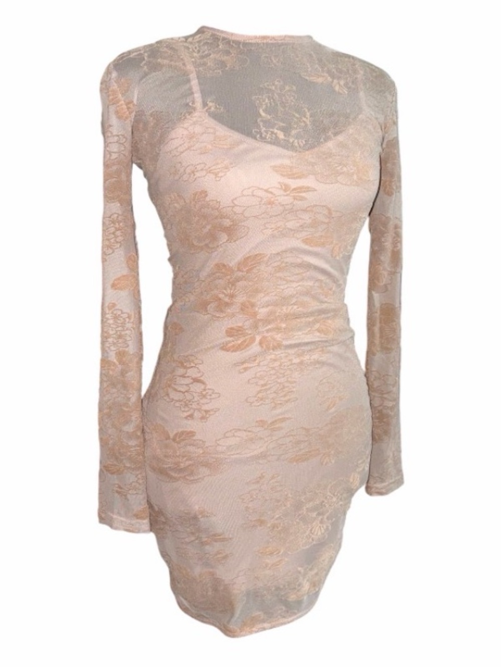 Lace Blush Bodycon Dress 🌸